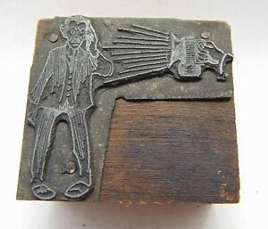 Printing Letterpress Printers Block Man Getting Light Shined In Face