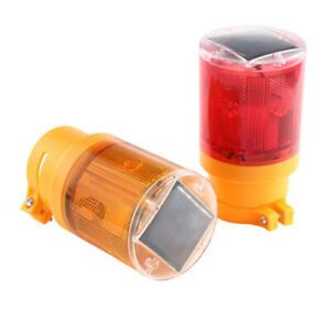 LED Solar Strobe Warning Light Flashing Road Barricade Traffic Signal Beacon