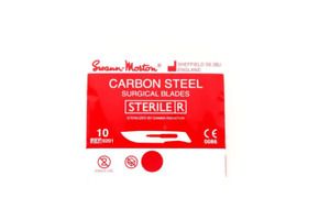 Swann Morton No.10 STERILE Curved Carbon Steel Scalpel Blades - Box of 100 - Bra