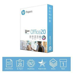 HP Printer Paper | 8.5x11 Paper |Office 20 lb | 1 Ream - 500 Sheets | 92 Brig...