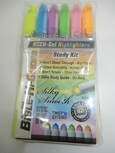 Accu-Gel 6 pc Set Solid Gel Highlighter Bible Study GT Luscombe No Bleed Through