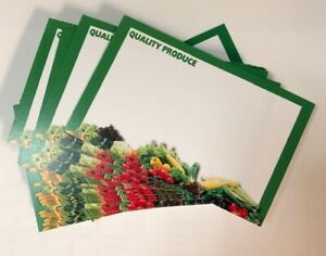 Quality Produce PRICE CARDS-DISPLAY CASE -SHELF SIGNS TAGS -50 Lot 3.5x5.5