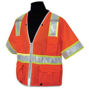 KISHIGO 1551-5X High Visibility Vest,Class 3,5XL,Orange