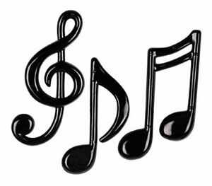 Molded Plastic Musical Notes (black) (3/Pkg)