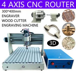 4axis CNC 3040T Router Engraver Woodworking Milling Carving Machine 220V 400W US