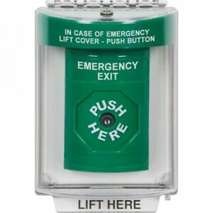 SS2130EX-EN STI Stopper Station Push, Key-to-Reset flush cover, GREEN