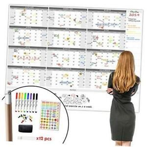 Jumbo Dry Erase Wall Calendar - 2021 Undated Yearly Planner for Home, 48&#034;x58&#034;