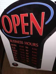 open sign business hours led