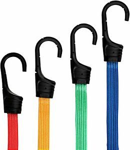 (28PC) Flat Bungee Cords with Hooks | Bungee Cord Assortment Includes