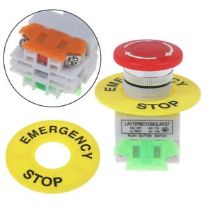 Mushroom Cap Emergency Stop Push Button Switch Lift Elevator Latching Self Lock