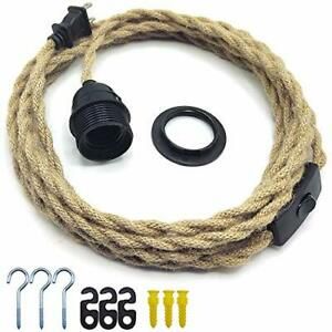 ECUDIS Pendant Light Cord Kit with Switch, Vintage Plug in Hanging Light Kit, 15
