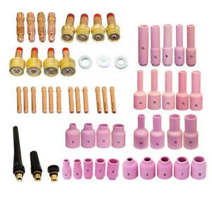 58pcs Full Set TIG Welding Torch 17/18/26 All-in-One Kit 040-1/16-3/32-1/8&#034; T28B