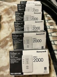 (6) Bundle Six - Honeywell PRO 2000 Programmable 1H/1C Thermostat TH2110DV1008