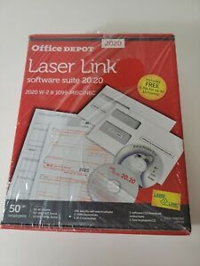Office Depot Laser Link Software Suite 20.20 2020 W-2 &amp; 1099-MISC/NEC 50 Emply&#039;s