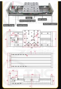 250mm CNC  Sliding Table Ballscrew Linear Rail Module
