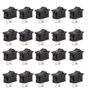 DIYhz 20 Pcs Environmental Protection Boat Rocker Switch AC 6A/250V 8A/125V 2 2