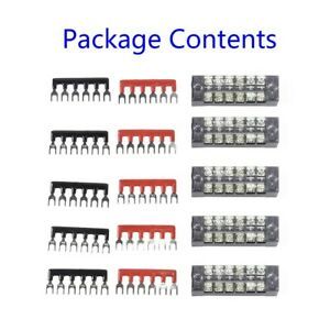 6Points Auto Marine Power Distribution Bus Bar Terminal Block Set 15A 600V NEW