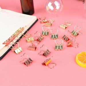 10pcs Hollow Out Heart Shape Metal Binder Clips Photos Tickets Notes Paper~ClYCR