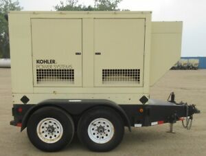 35 kw Kohler / John Deere Diesel Generator / JD Genset - Trailer-Mounted - 2.9L