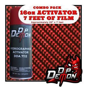 16oz hydrographic film / activator Bad Boy Red Carbon Fiber hydro dip wizard