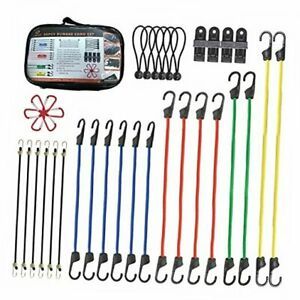 Adjustable Rubber Bungee Cords Assortment, 36 Pieces Includes 10”, 18”, 24”,
