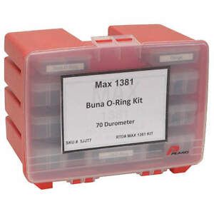 GRAINGER APPROVED 5JJT7 O-Ring Asst,MaxKit,Buna 70A,1415Pc