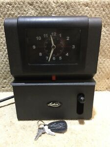 Lathem Punch Card Clock Mechanical Time Card System W/ Original Keys WORKING!!!