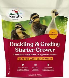 Manna Pro Duck Starter Grower Crumble | Non-Medicated Feed for Young Ducks | Sup