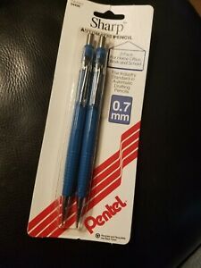 Pentel Sharp Mechanical Drafting Pencil 0.7 mm Blue Barrel 2/Pack P207BP2, New