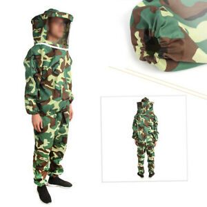 Jacket Pants Veil Bee Protective Dress Camouflage Beekeeping Suit