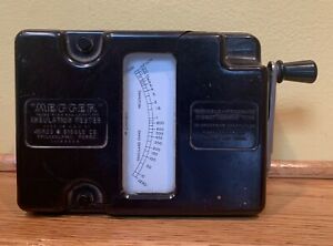 Vintage Megger Meter / electrical testing tool / hand crank