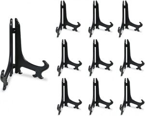 Fashionclubs 5&#034; Black 10pcs/Set Plastic Easels Plate Display Stands