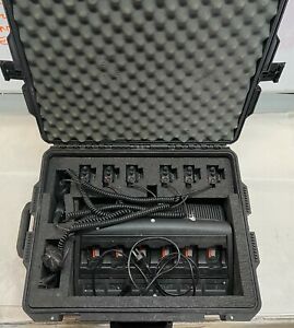 Motorola ht1 250 radios - 6 pack kit with gang charger and hard case 