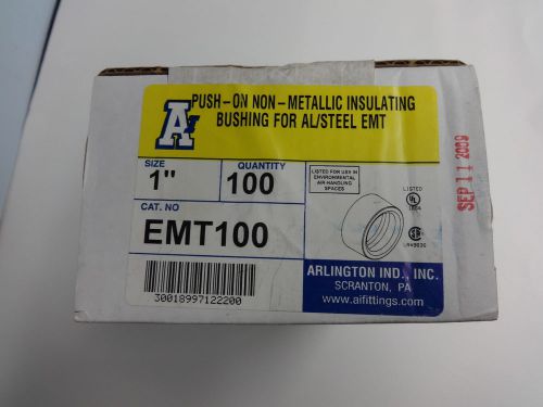Push on non-metallic insulating bushing for al/steel  1&#034; emt box of 100 for sale
