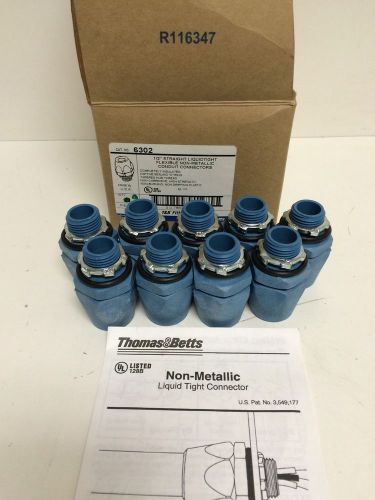 9 new thomas &amp; betts 1/2&#034; liquid tight connectors # 6302 for sale