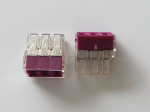 10x 6p cable wire conductor terminal block spring connector with lever 28-12awg for sale