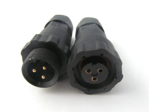 1set ip68 3pin waterproof plug male and female connector socket for sale