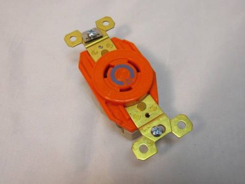 New nib hubbell ig2320 ac receptacle nema l6-20 female orange isolated ground for sale