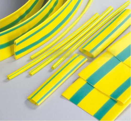 10m yellow and green 3.5mm id insulation heat shrink tubing wire wrap for sale