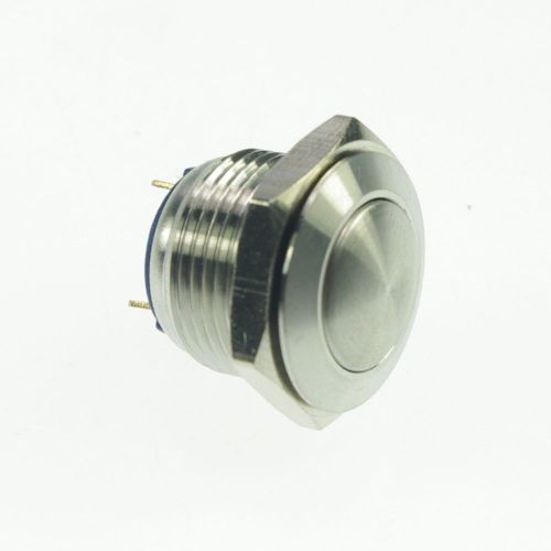 1PCS 16mm OD Stainless Steel Push Button Switch /Round/Pin Terminals