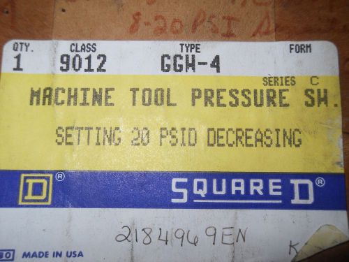 (v17) 1 nib square d 9012-ggw-4 machine tool pressure switch for sale