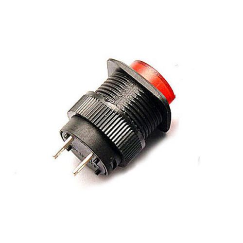 10pcs self-reset on/off bush button switch no lock red round  momentary 250v 3a for sale