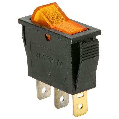 New spst small rocker switch w/amber illumination 12vdc 060-678 (5 pk) for sale