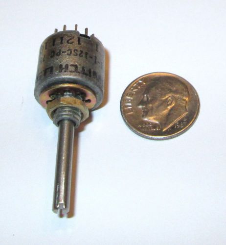 Alcoswitch miniature rotary switch  1 pole - 12 positions 1/2&#034; od nos long shaft for sale