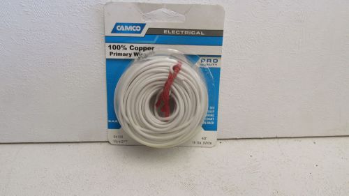 CAMCO 64156 100% COPPER 18 GAUGE PRIMARY WIRE 40&#039; WHITE - PRO QUALITY
