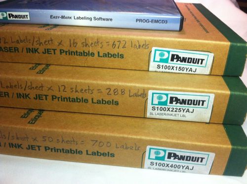 Panduit assorted s100x series labels w easy-mark software, expired, nr for sale