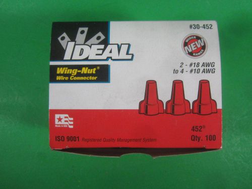 Ideal 18-10 AWG Wing-Nut Wire Connectors -- 30-452 -- (Lot of 100) New