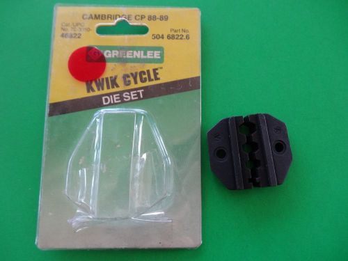 Greenlee textron kwik cycle die set 504 6822.6 for cambridge cp 88-89 for sale