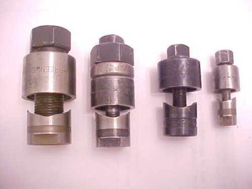 Lot of 4 greenlee round radio chassis punches size  ? please see pictures for sale