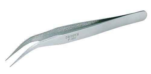 Hozan tool industrial heavy duty stainless steel bent nose tweezers p-887 for sale